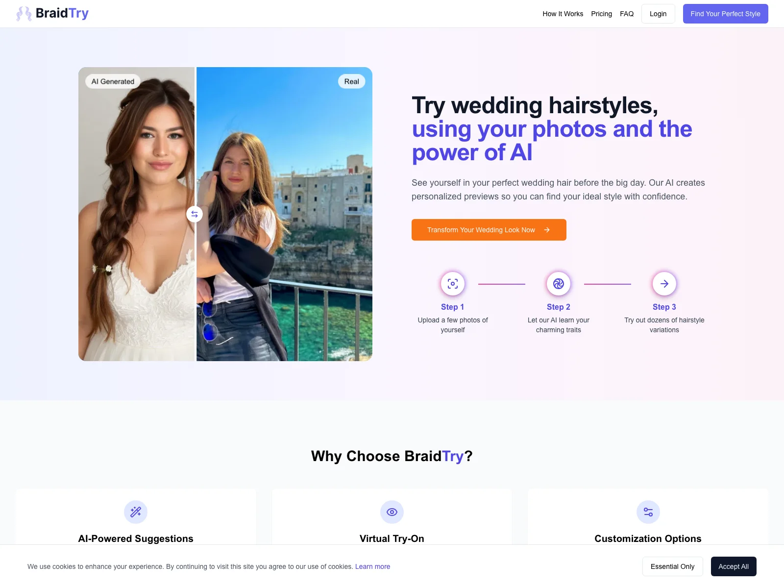 BraidTry: Transform Your Wedding Hairstyle with AI