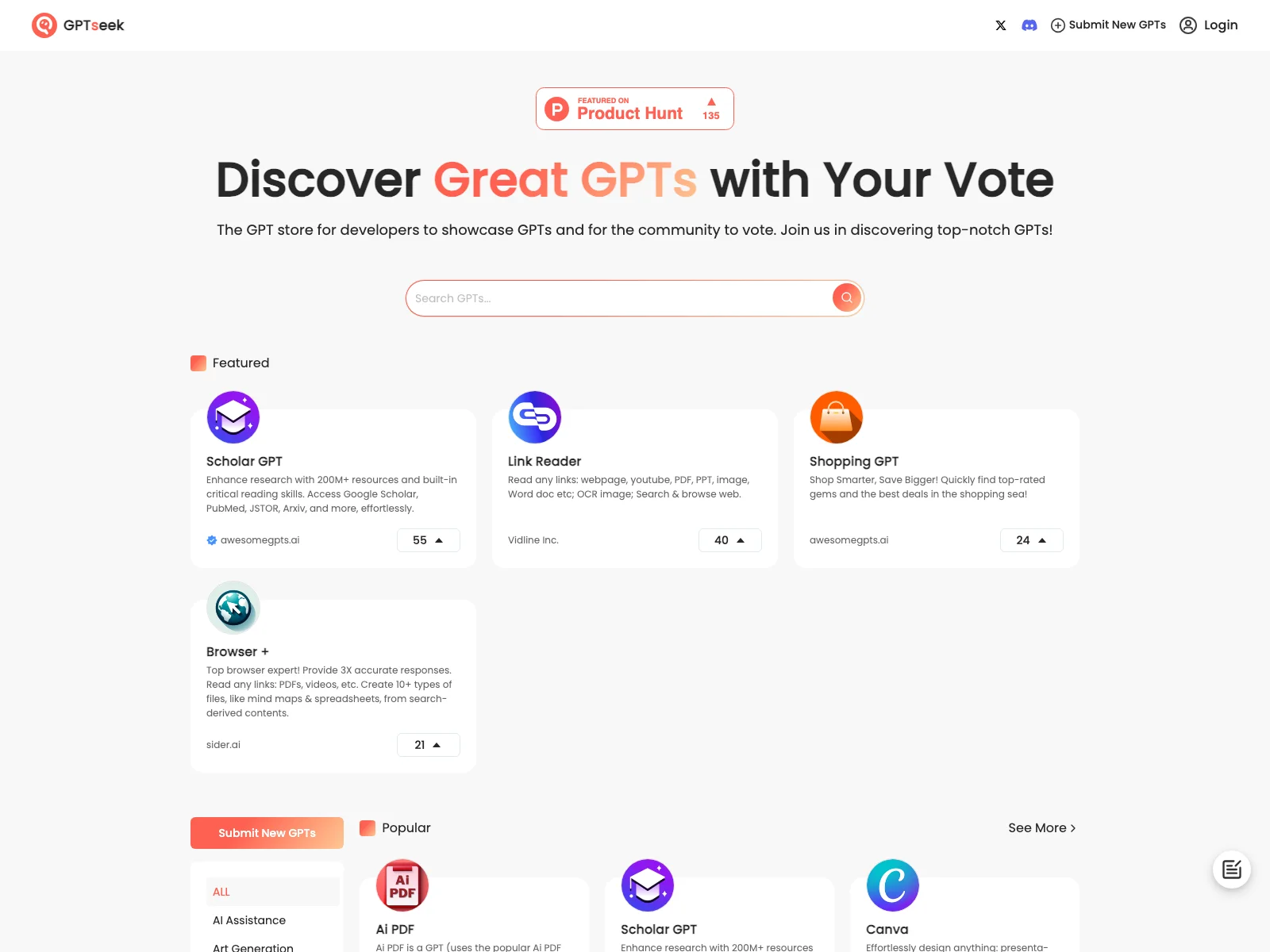 GPTseek: Unleashing the Potential of GPTs with User Votes