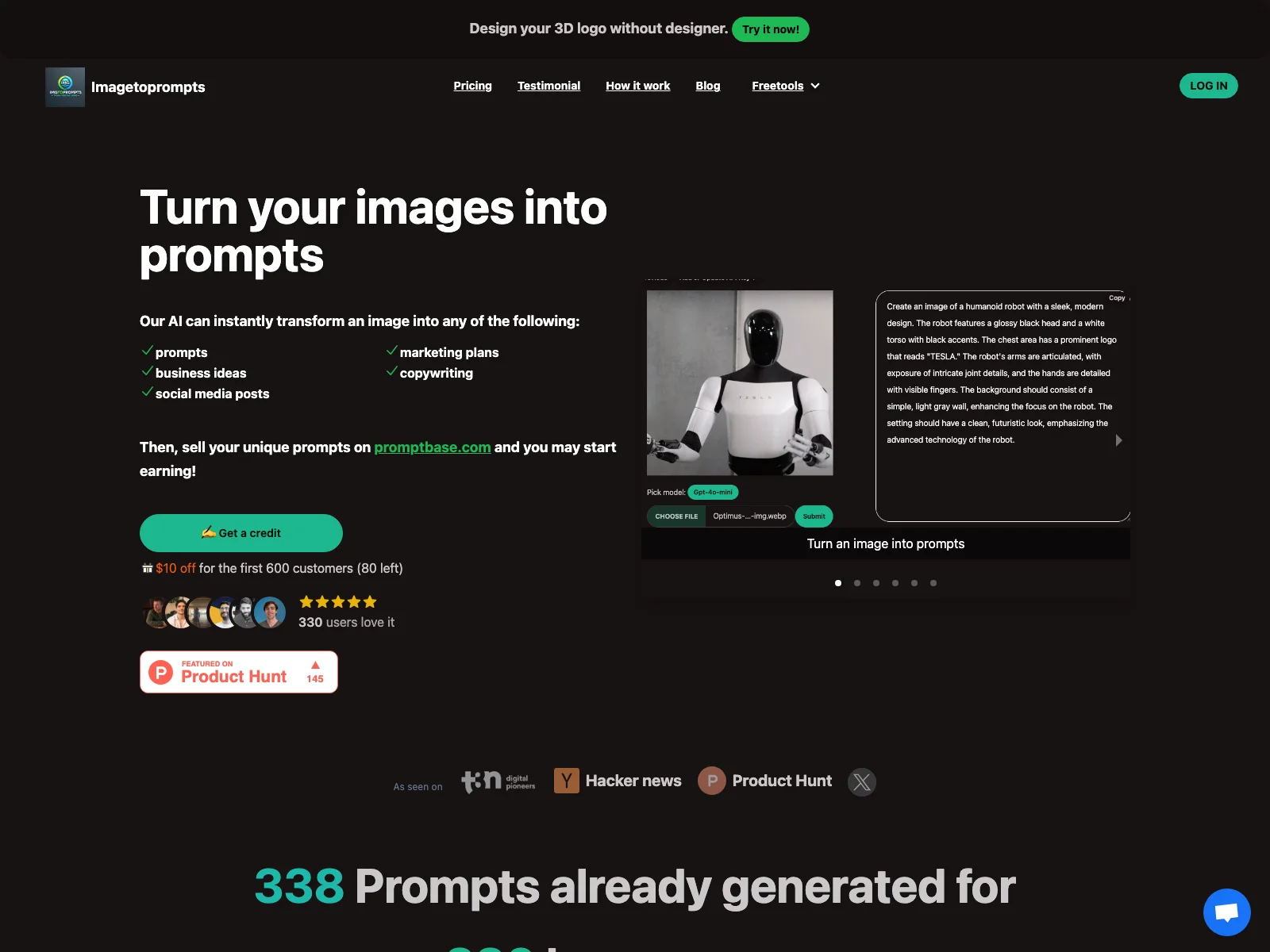 Imagetoprompts: Turn Images into Prompts and Monetize Your Creativity