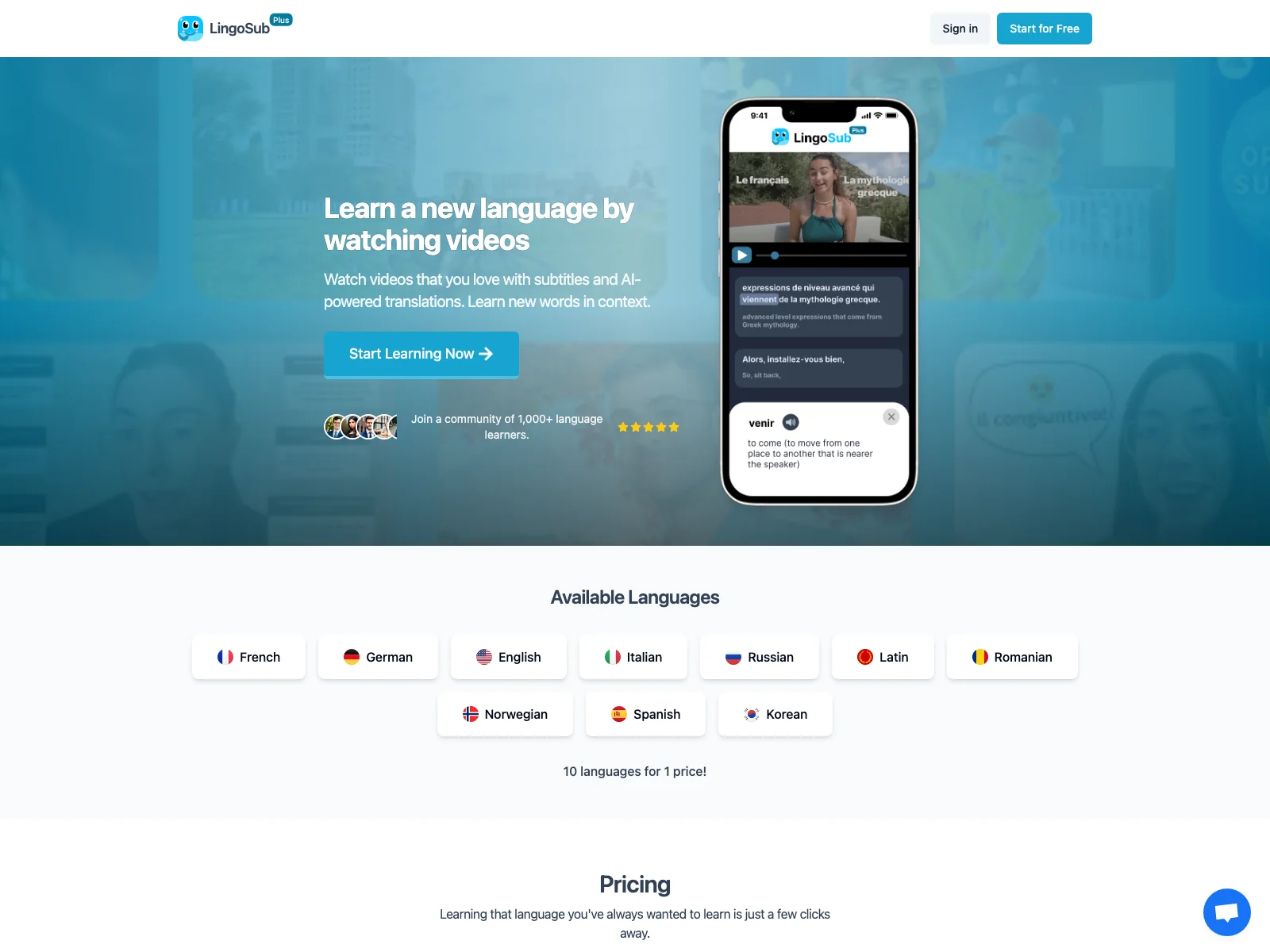 LingoSub: Transform Your Language Learning with Videos