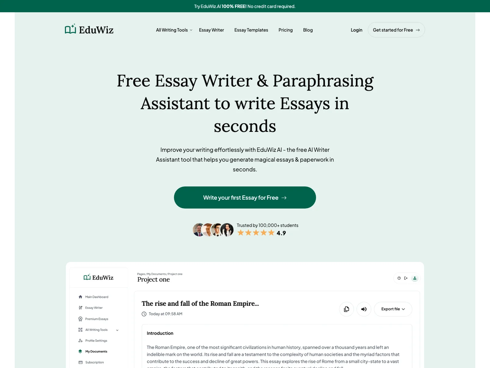 EduWiz AI: Transform Your Writing with AI-Powered Assistance