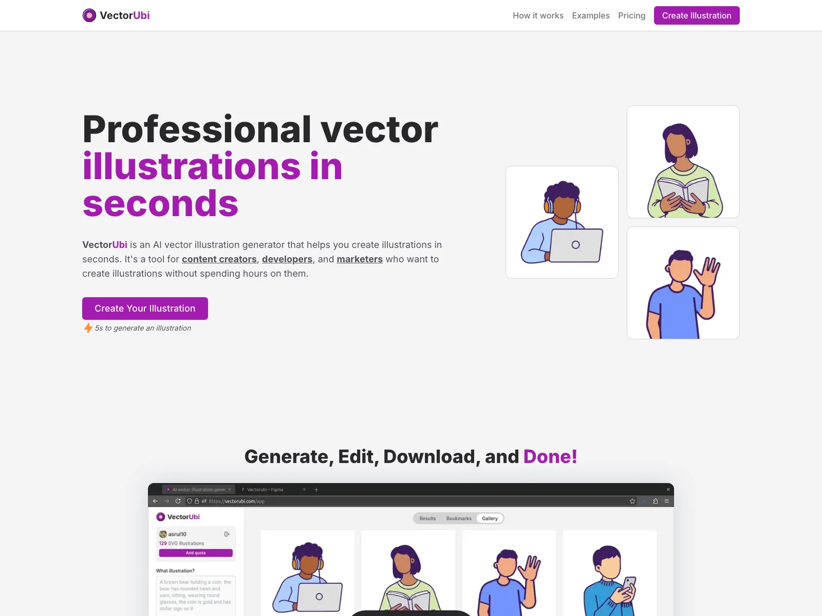 AI Vector Illustration Generator - VectorUbi: Quick & Quality Illustrations