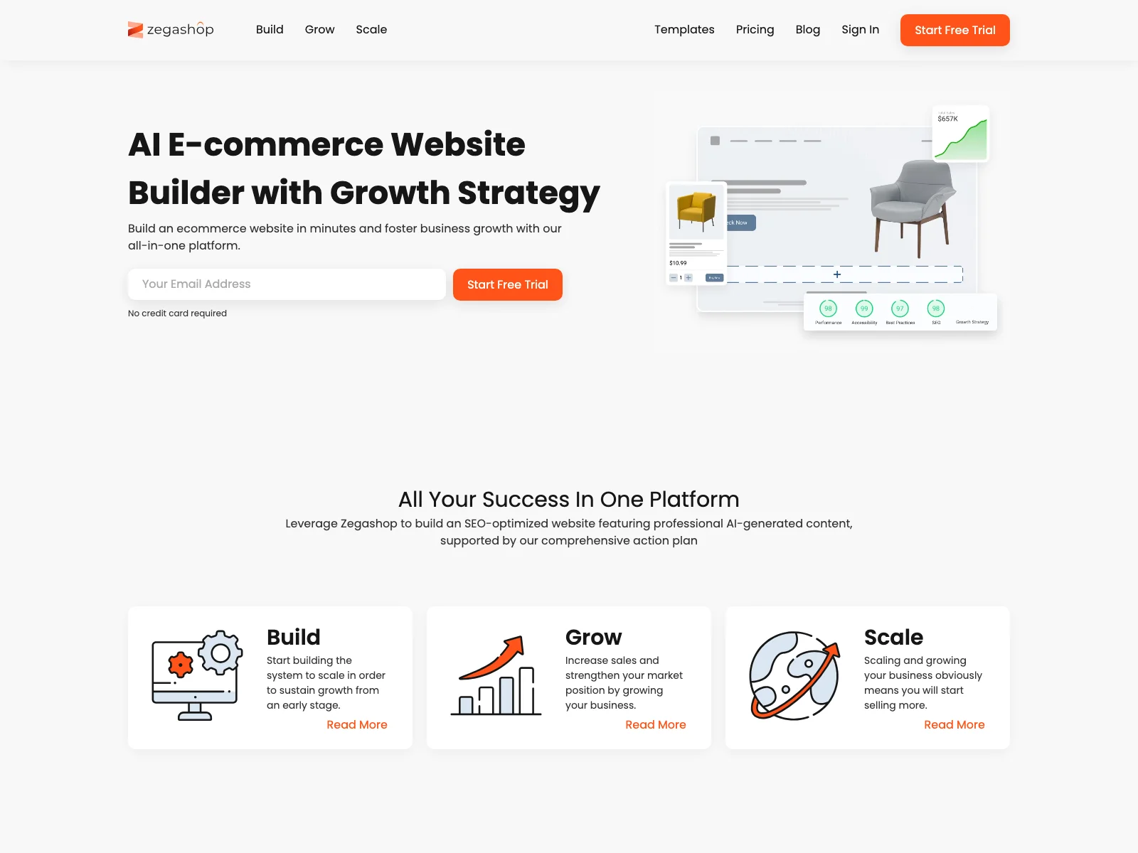 AI eCommerce Website Builder with Growth Strategy | Zegashop