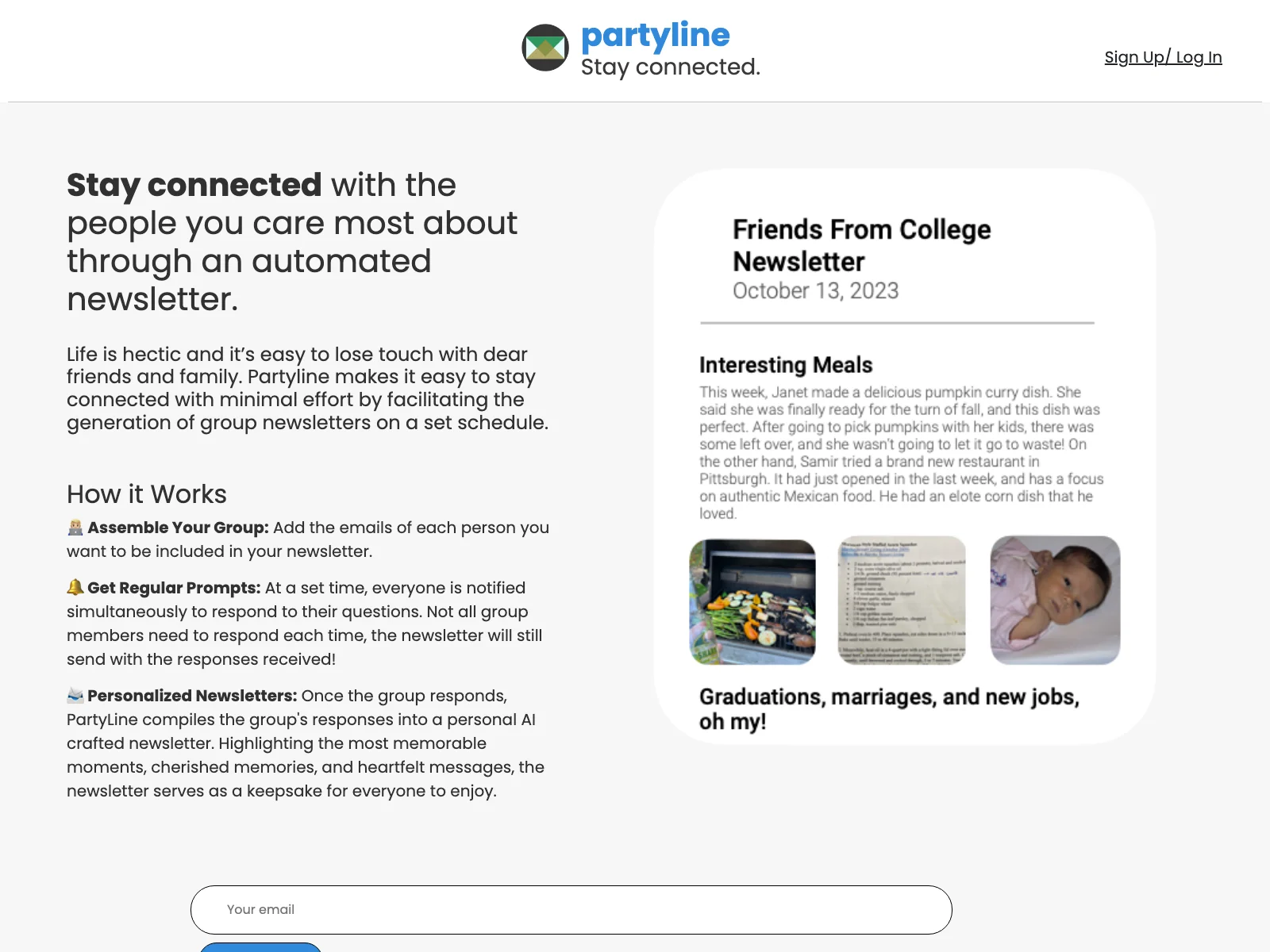 PartyLine: Effortless Group Newsletter Generation