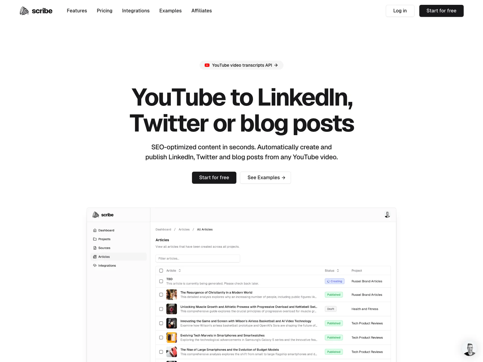 Scribe: Transform YouTube Videos into Engaging Content