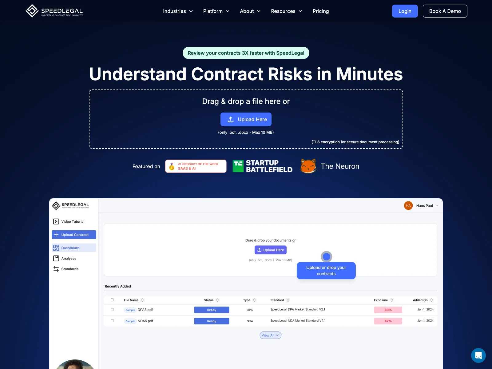 SpeedLegal: Streamlining Contract Management with AI