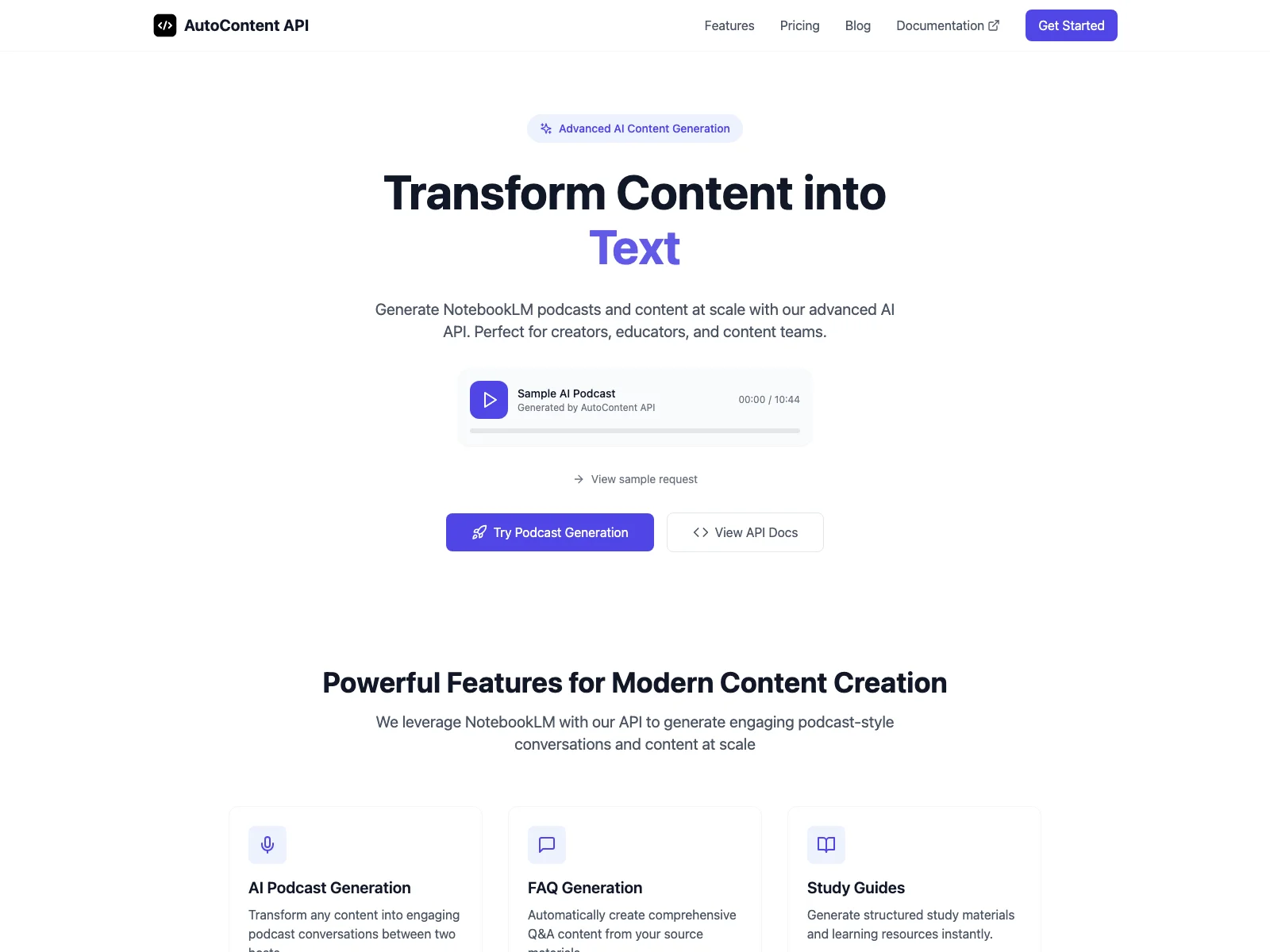 AutoContent API: Generate Engaging Podcasts and More