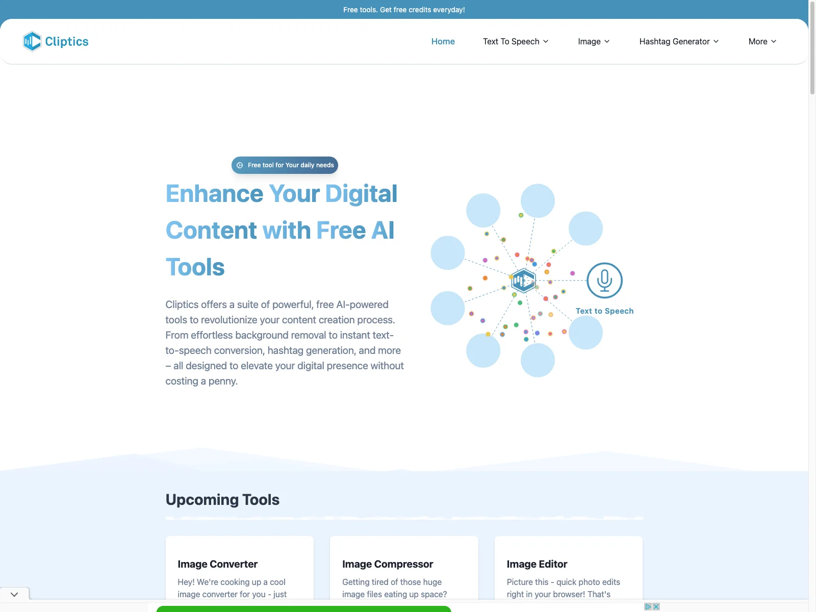 Best Free AI Tools: Cliptics for Image Editing & Text to Speech