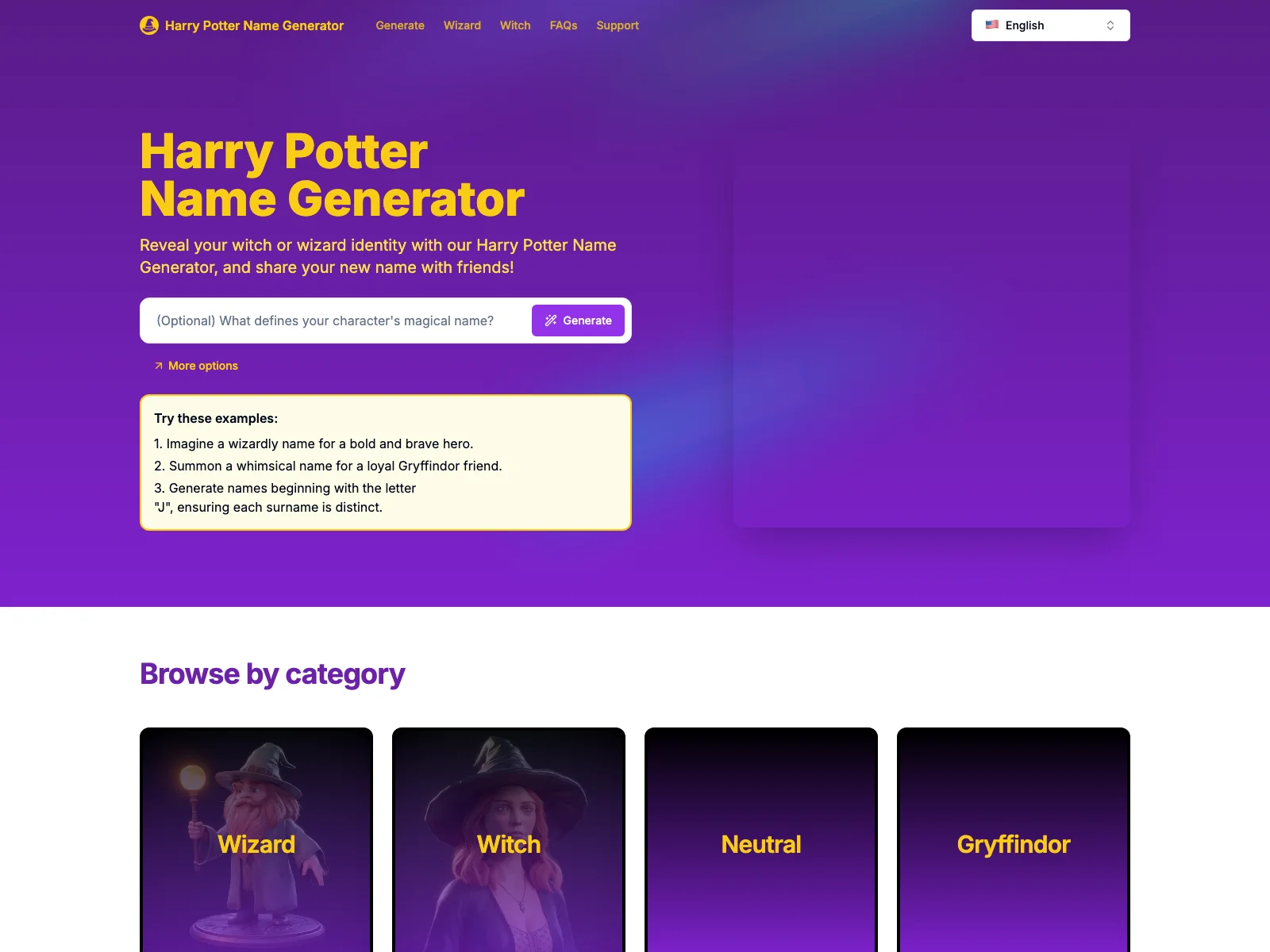 Generate Magical Harry Potter Names with Ease