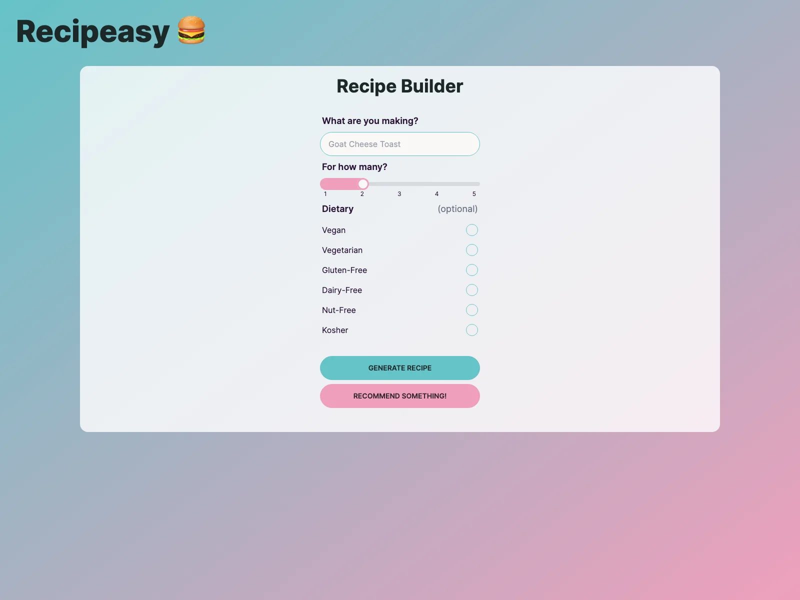 Recipeasy: AI-Powered Recipe Generator for Delicious Meals