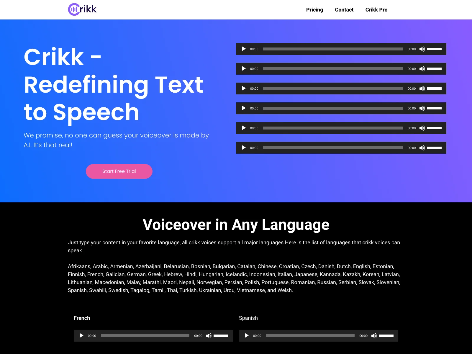 Crikk - Realistic Text-to-Speech at Affordable Prices