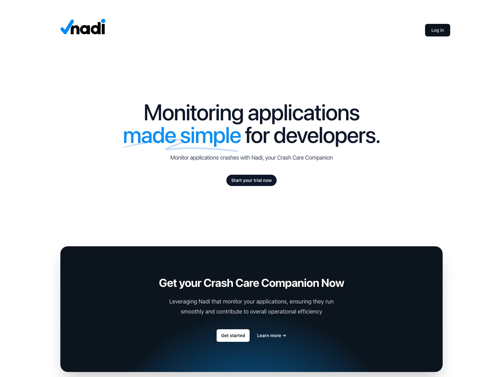 Nadi - The Premier Crash Care Companion for Smooth App Operations