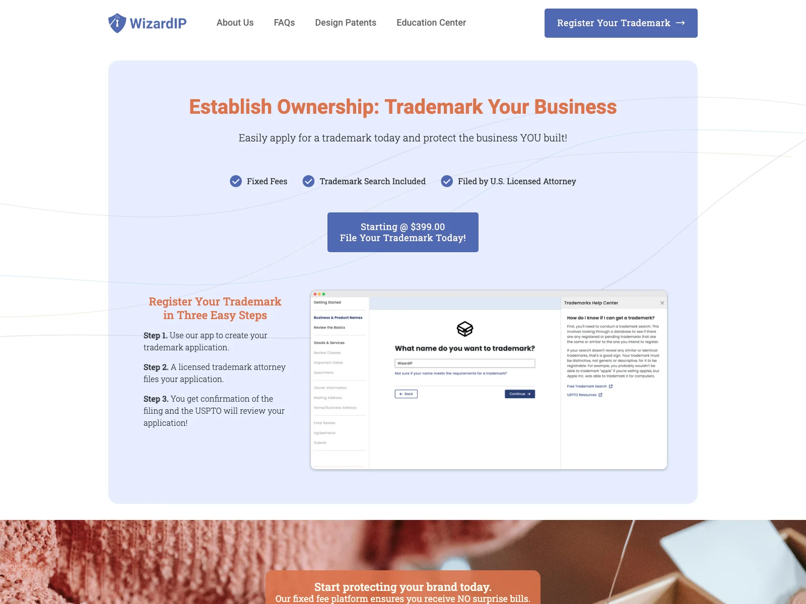 WizardIP: Streamlined Trademark Registration for Small Businesses