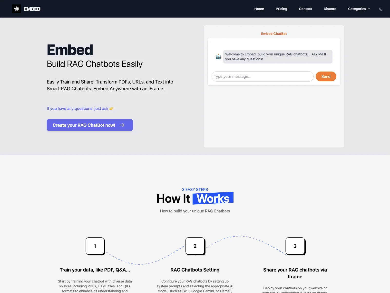 Easily Train and Share RAG Chatbots with Embed: Transform Data Anywhere