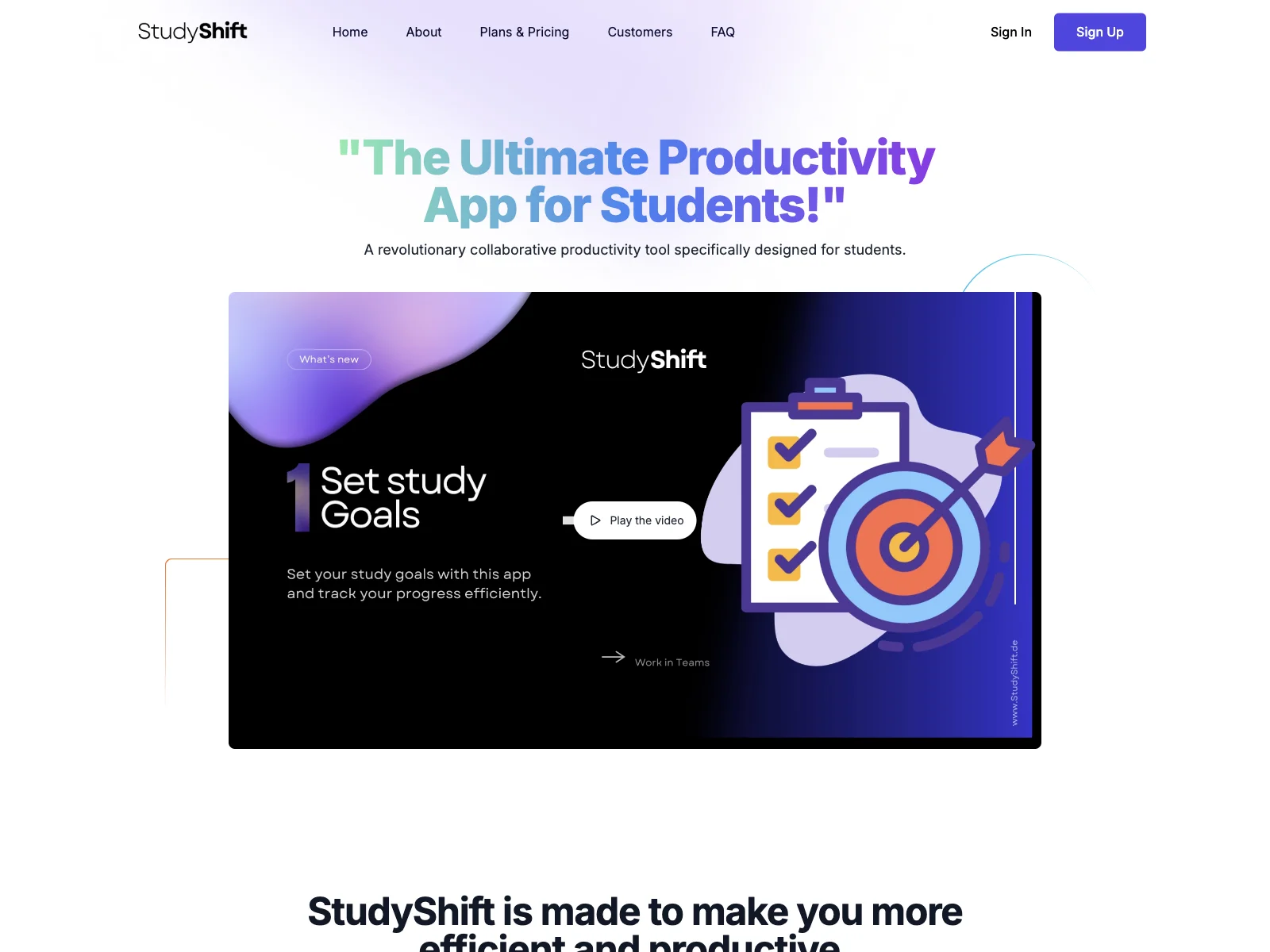 StudyShift: Empowering Students with AI Productivity