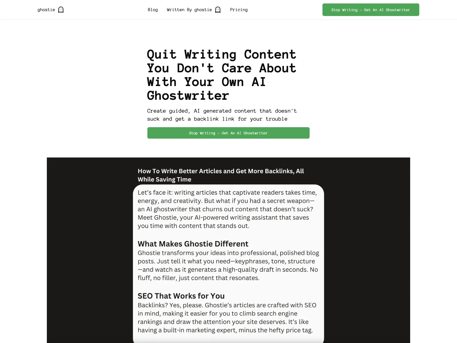 Stop Writing With An AI Ghostwriter - ghostie