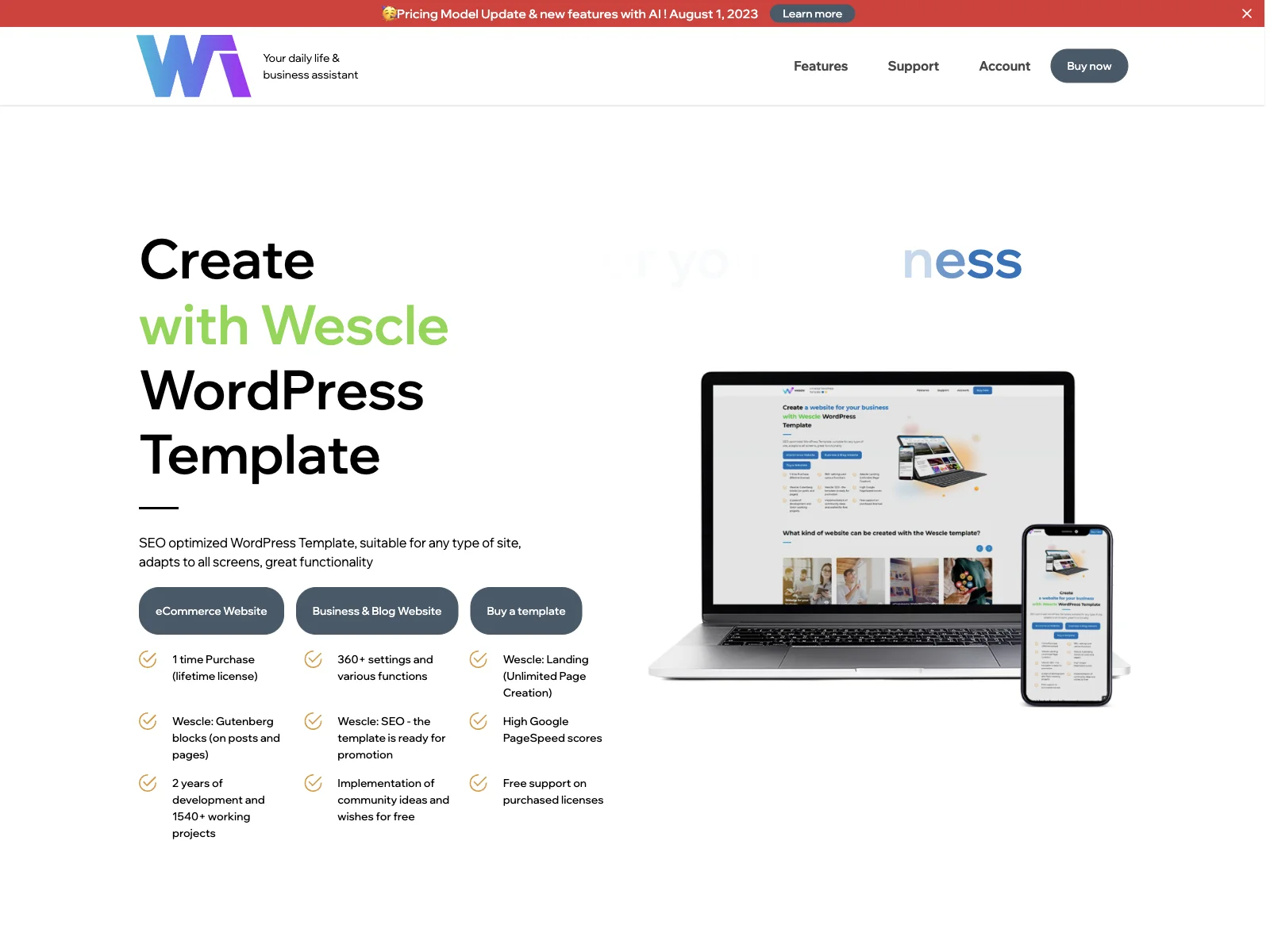 Wescle: SEO Optimized WordPress Template for All