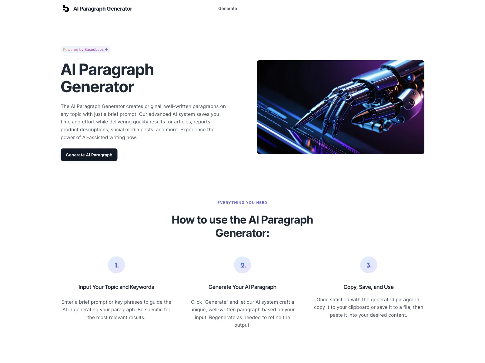 AI Paragraph Generator - Generate Quality Paragraphs Instantly