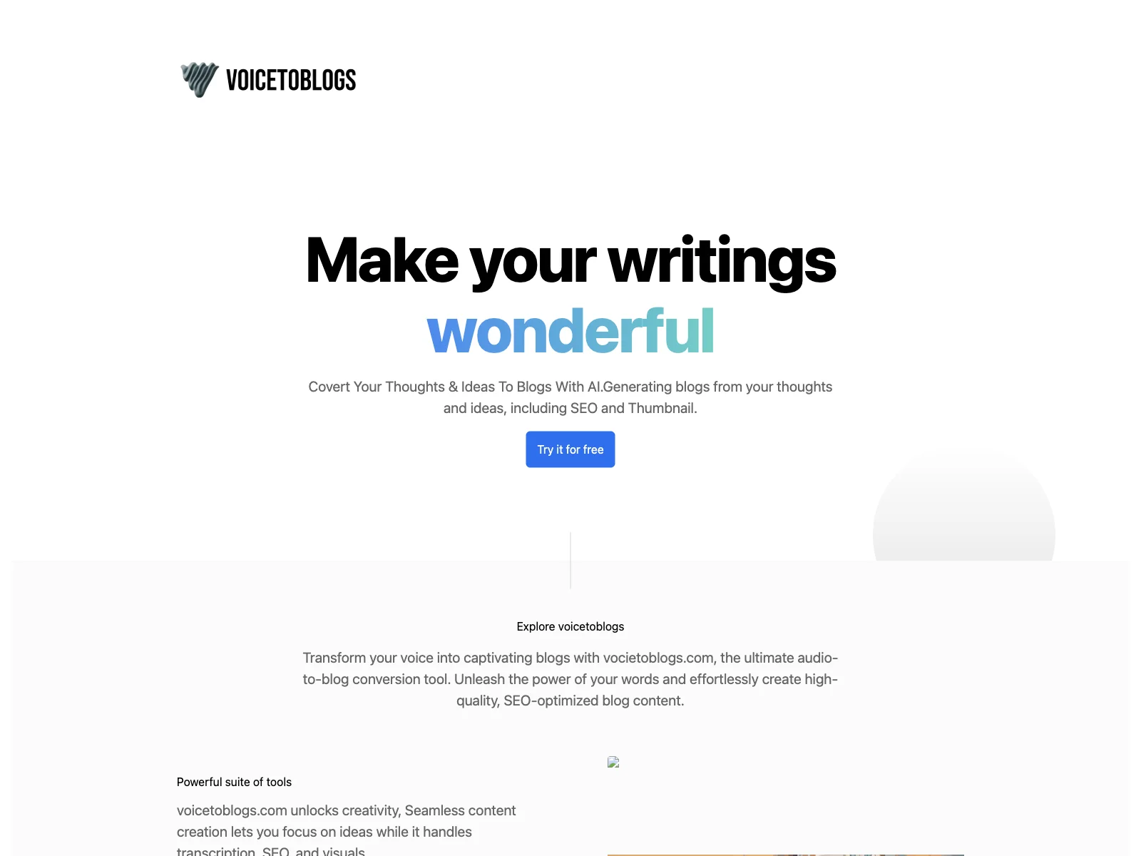 voicetoblogs: Transform Thoughts into Engaging Blogs