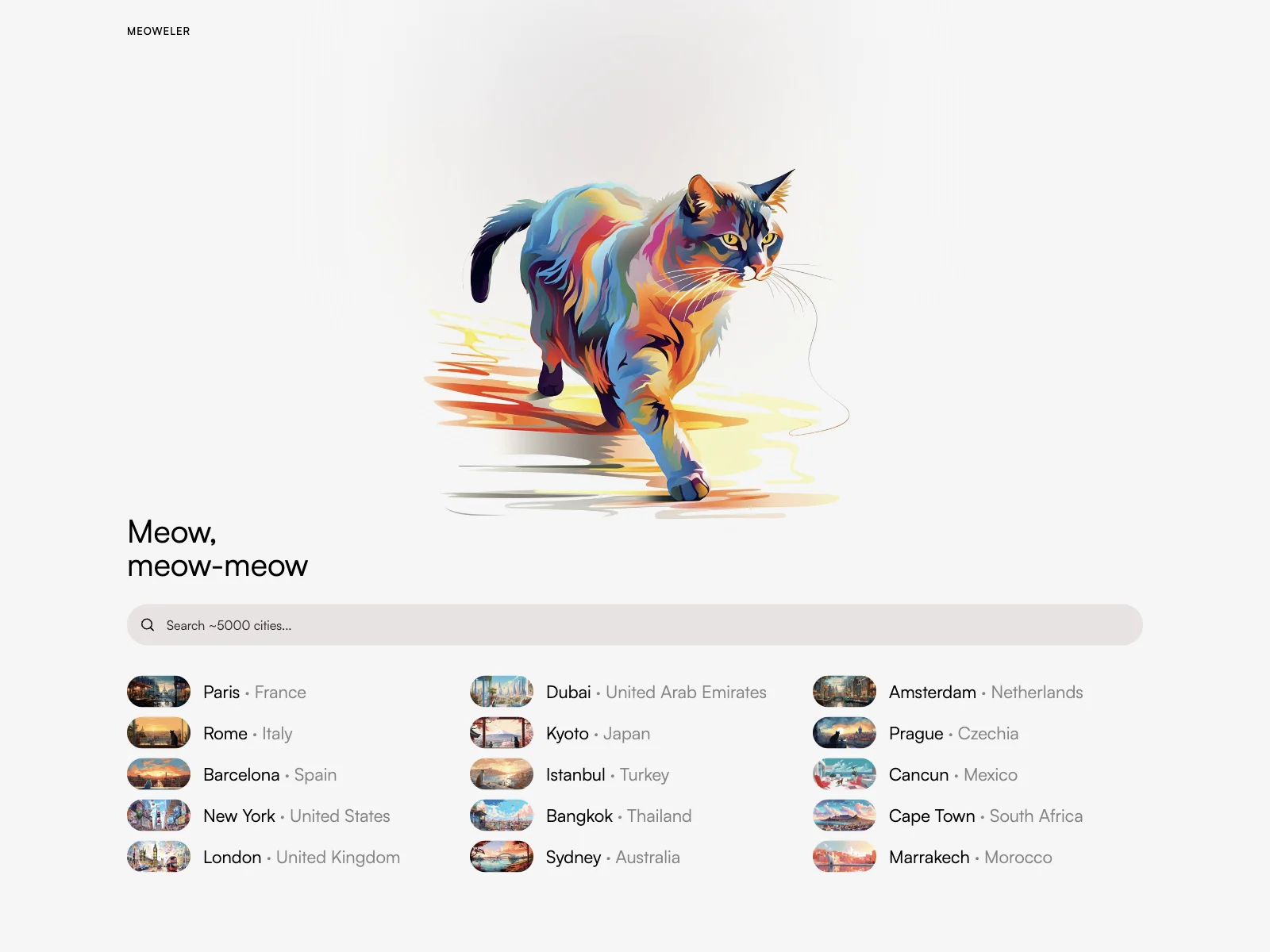 Meoweler.com: Your AI-Powered Travel Assistant