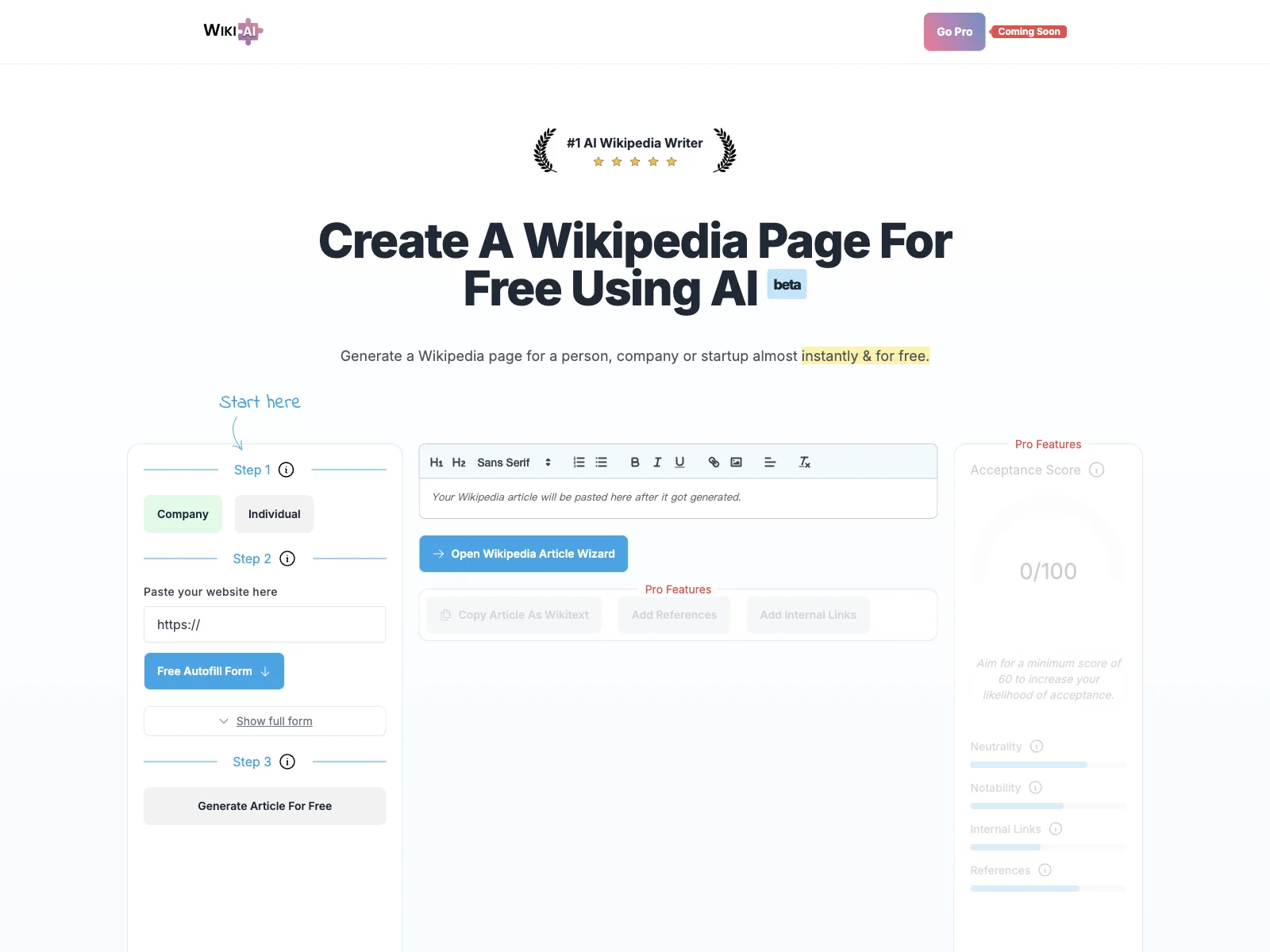 Wikipedia Article AI: Create Free Wikipedia Pages with AI