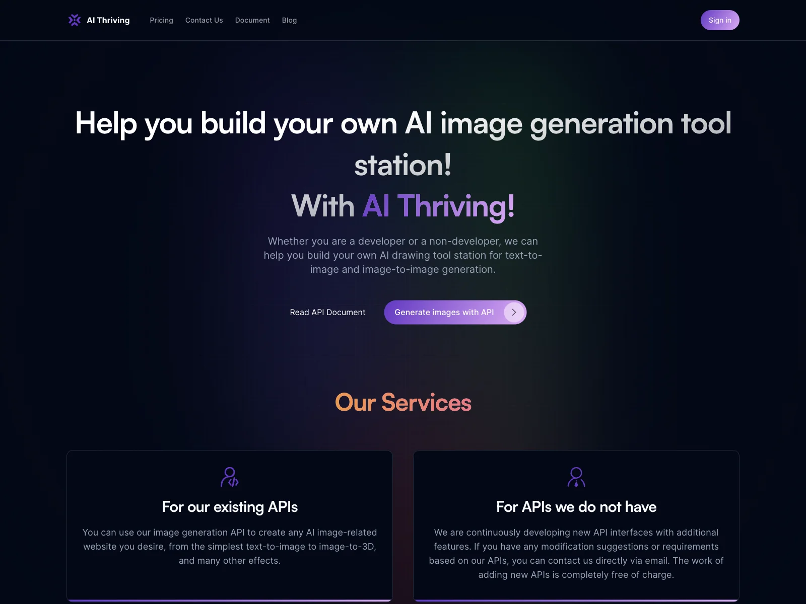 AI Thriving: Empowering Image Generation with Advanced API