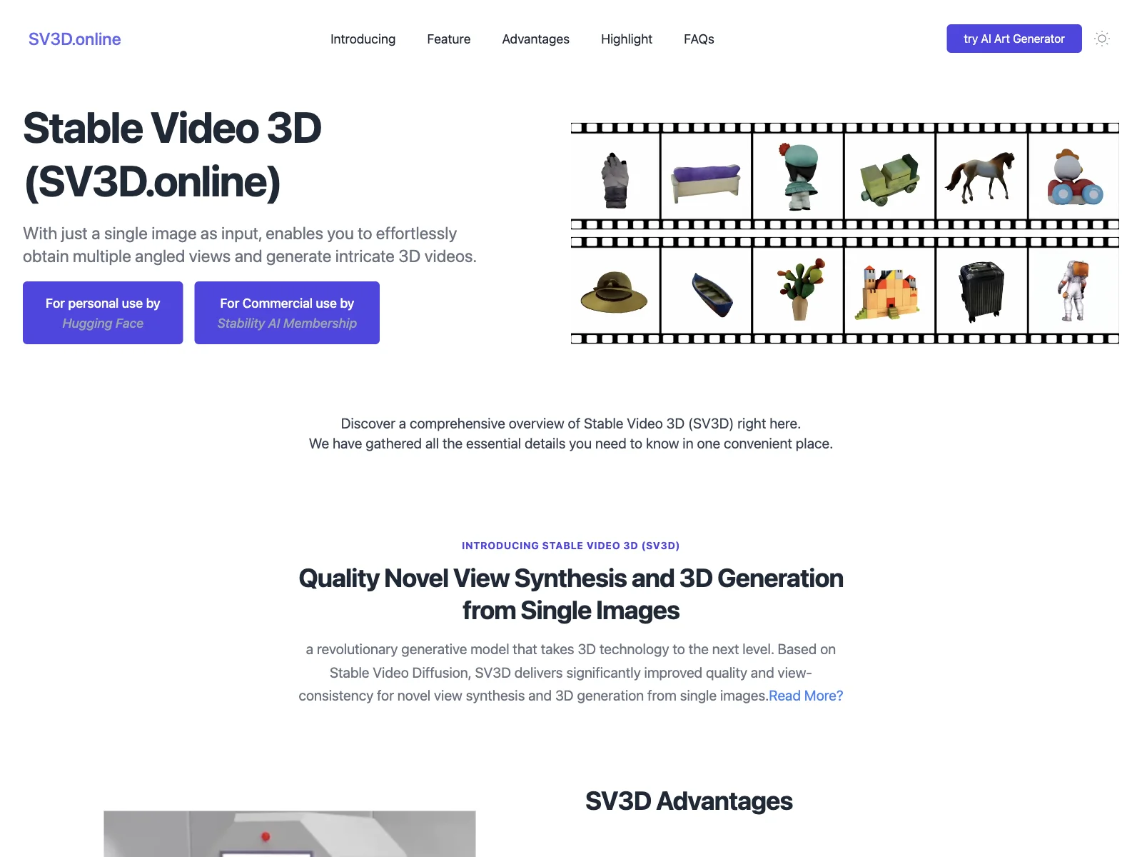 SV3D Online: Transform Images into Stunning 3D Videos