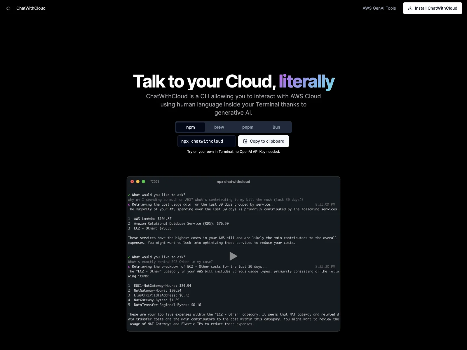 ChatWithCloud: Transform Your AWS Cloud Interaction