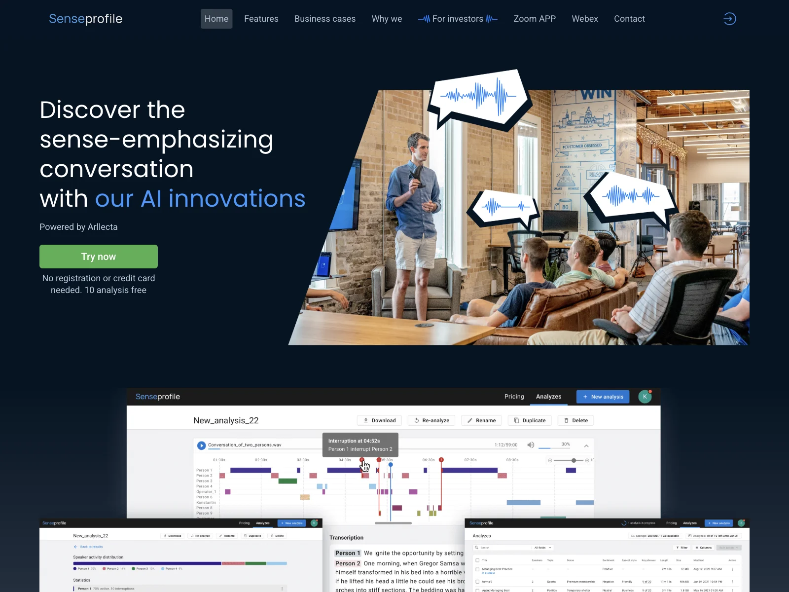 SenseProfile: Unleashing the Power of AI Conversation Analysis