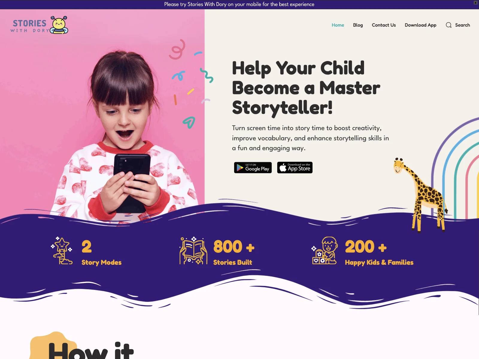 StoriesWithDory: Igniting Kids' Creativity Through Storytelling