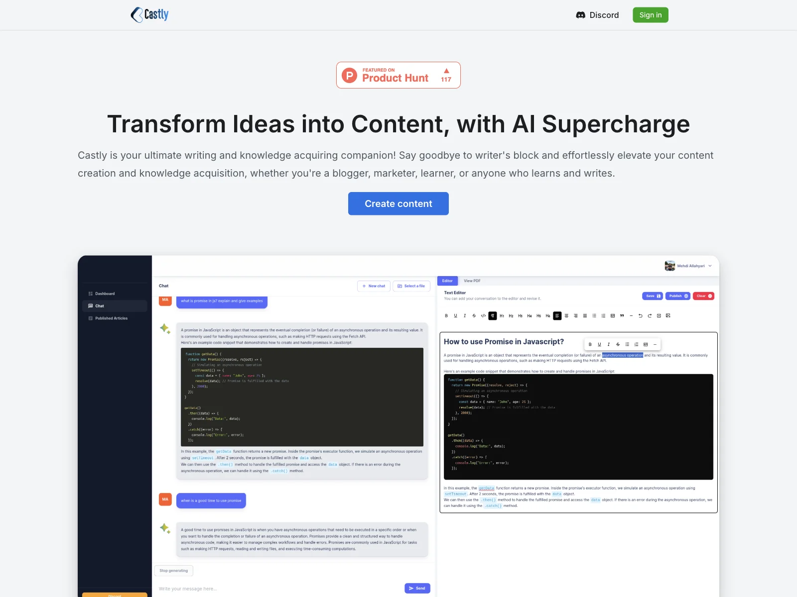 Create and Share Content with AI - Castly