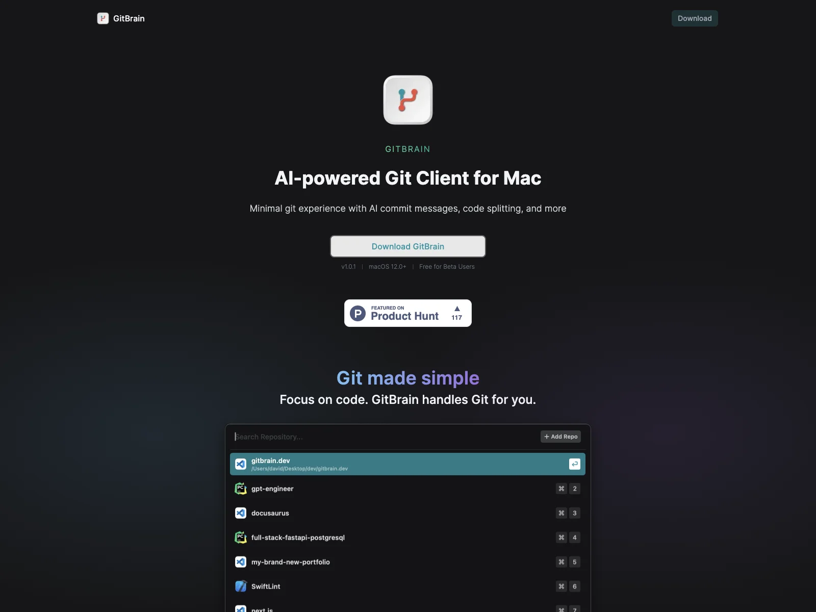 GitBrain: Empowering Mac Developers with AI-Powered Git