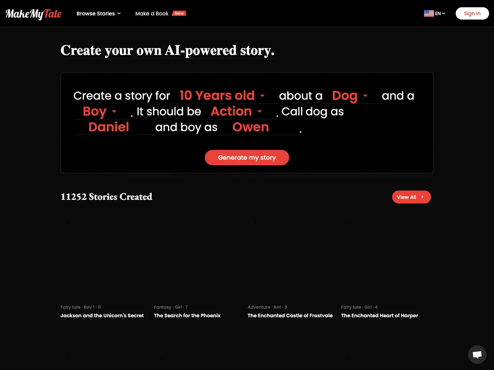 MakeMyTale: Create AI-Powered Stories for Kids