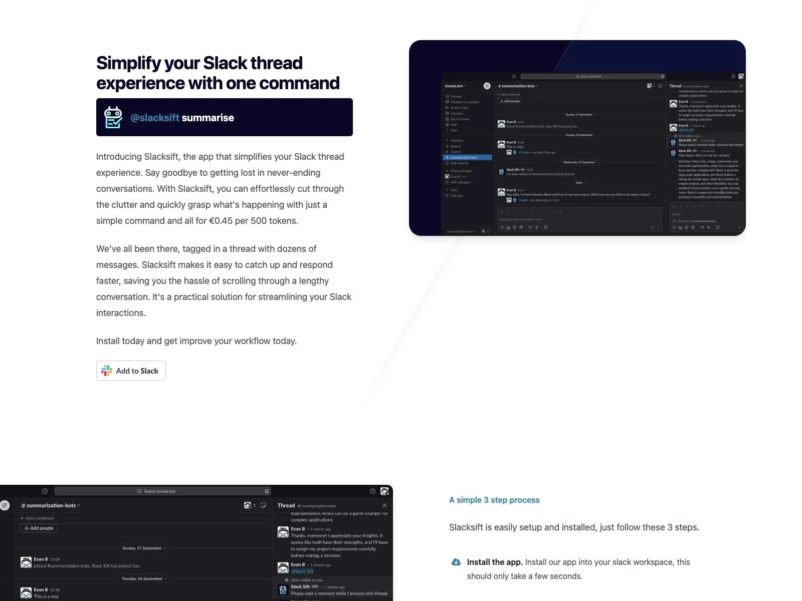 Slacksift: Simplify Slack Threads with Ease