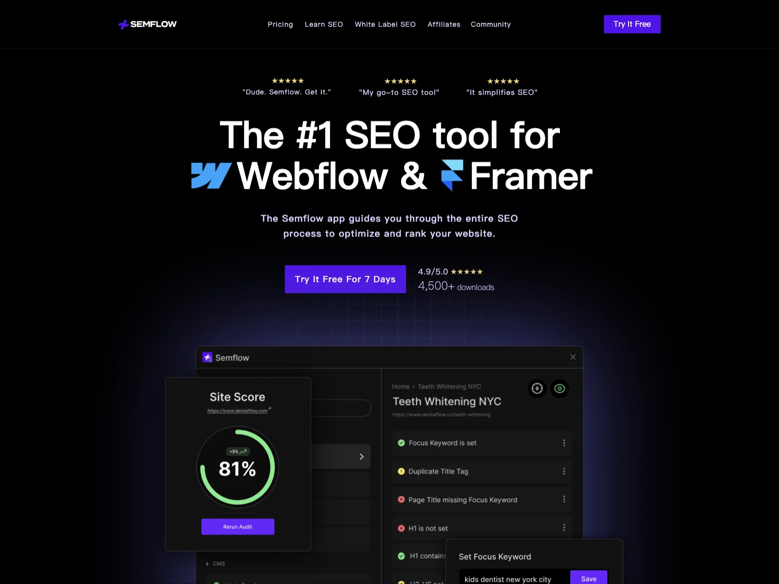 Semflow: The Premier SEO App for Webflow & Framer