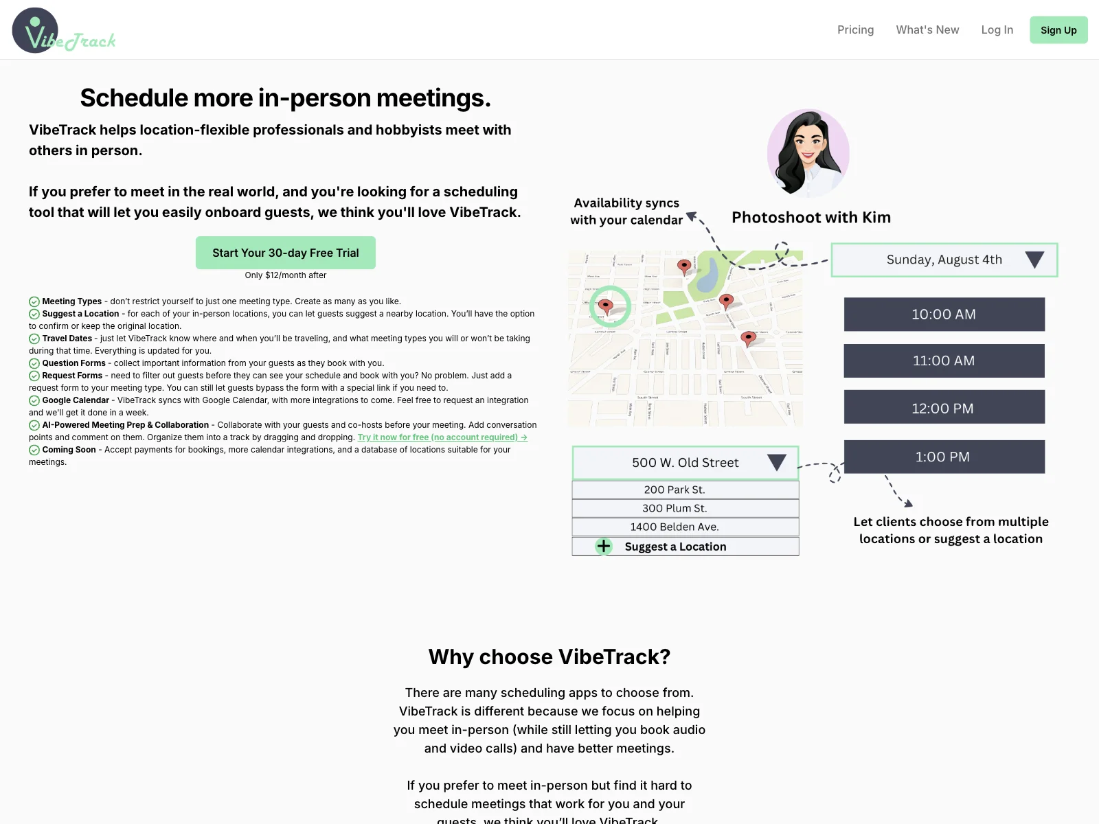 VibeTrack - Streamlining In-Person Meeting Scheduling