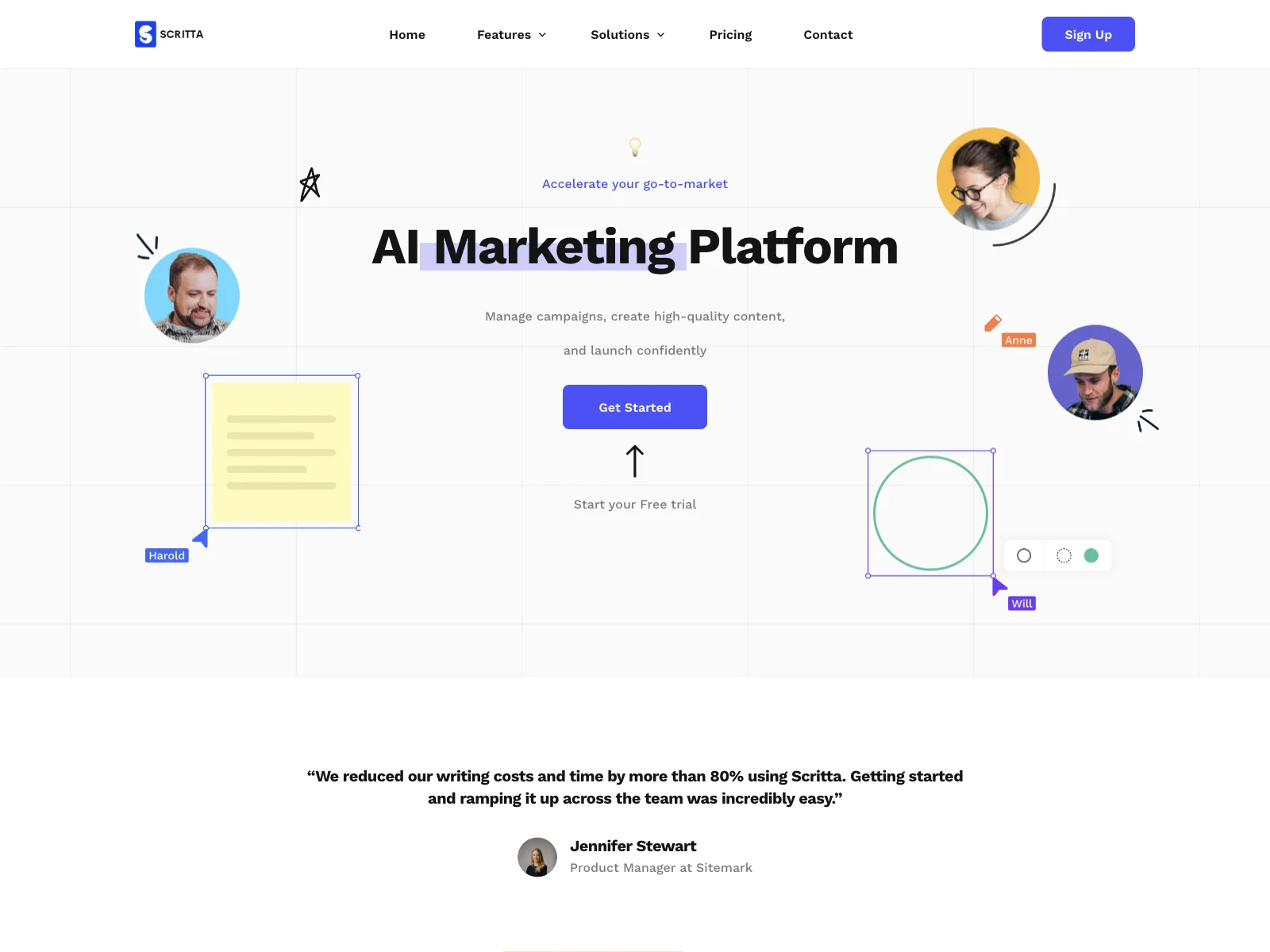 Scritta: Revolutionize Your Marketing with AI