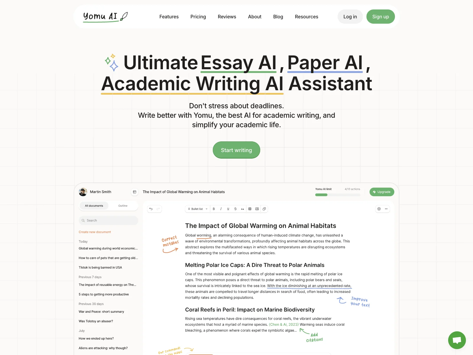 Yomu AI: Empowering Academic Writing