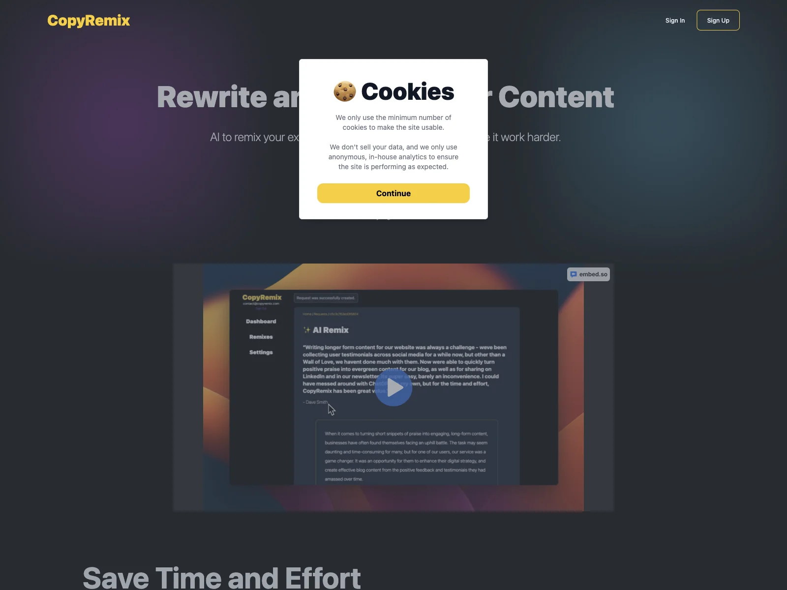 CopyRemix: Transform Your Content into New Formats