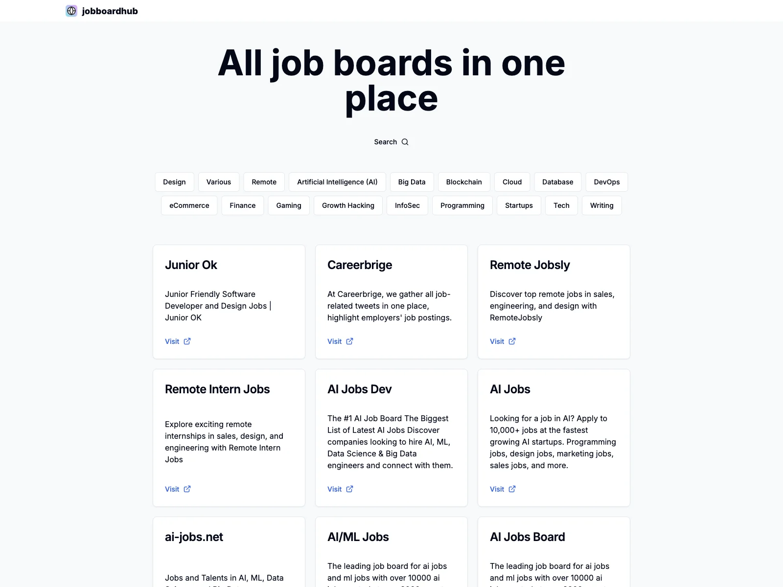 Job Board Hub: Aggregating Diverse Job Boards, Including AI