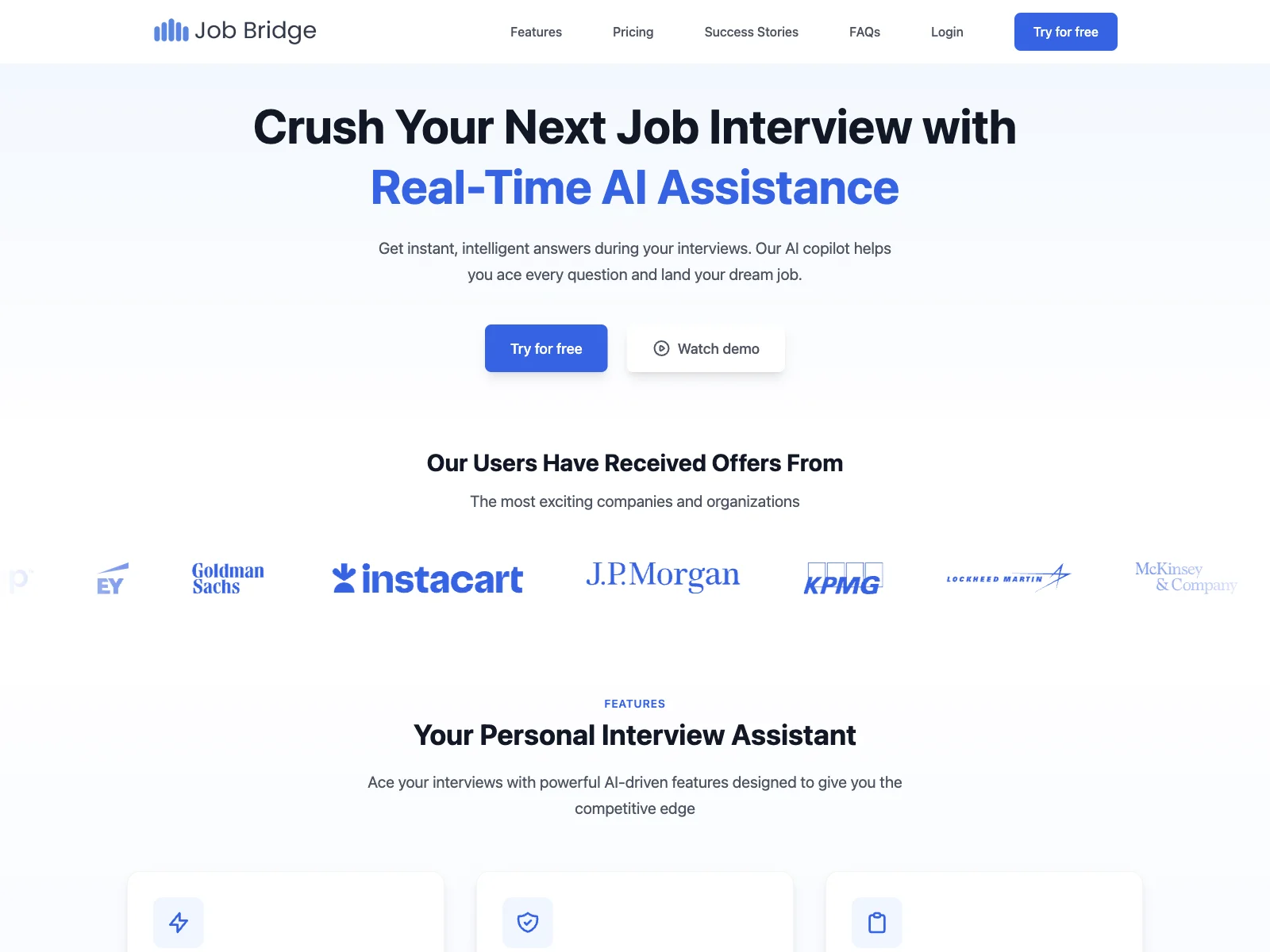 JobBridge: Ace Interviews with AI Assistance