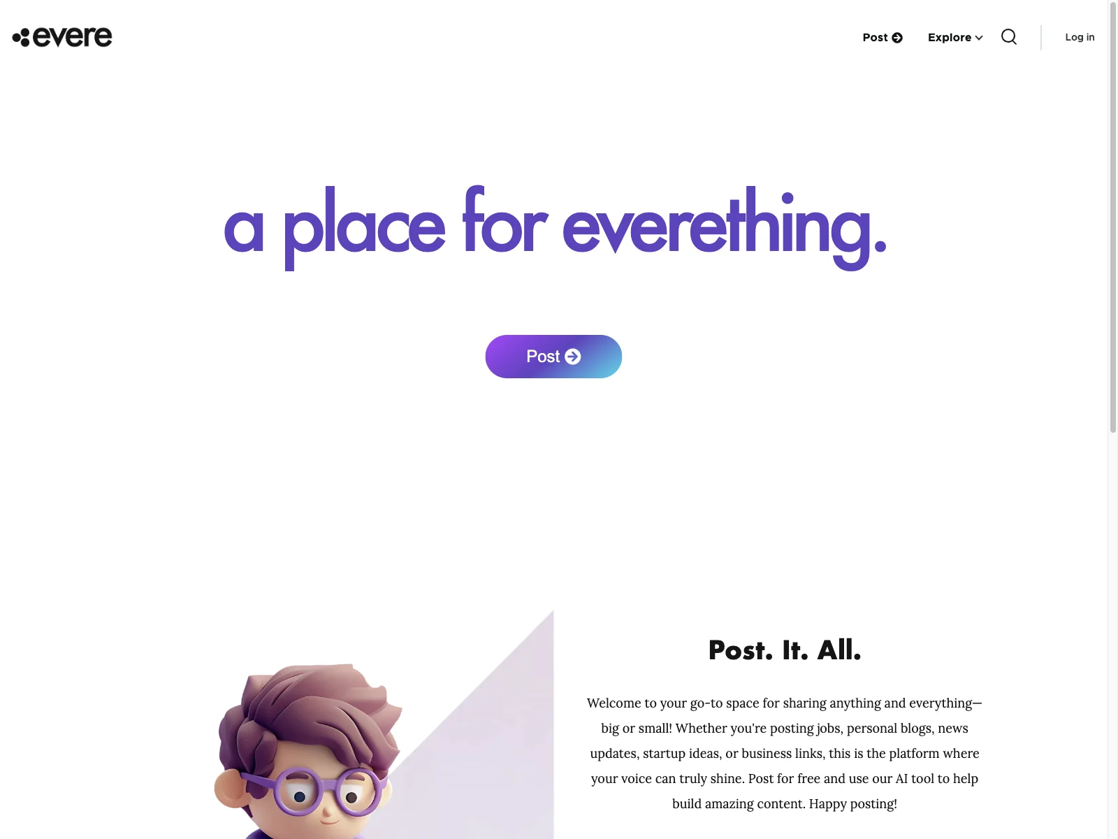 evere - Unleash Your Creativity with Free Posting & AI Writing