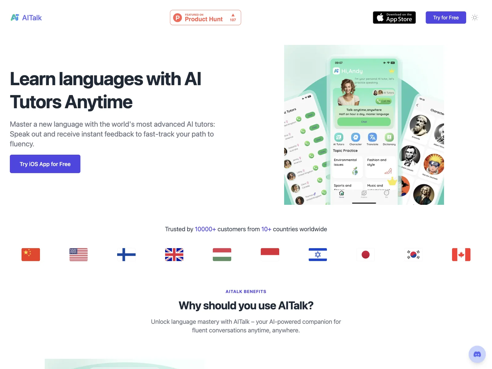 AITalk - Master Languages with Advanced AI Tutors