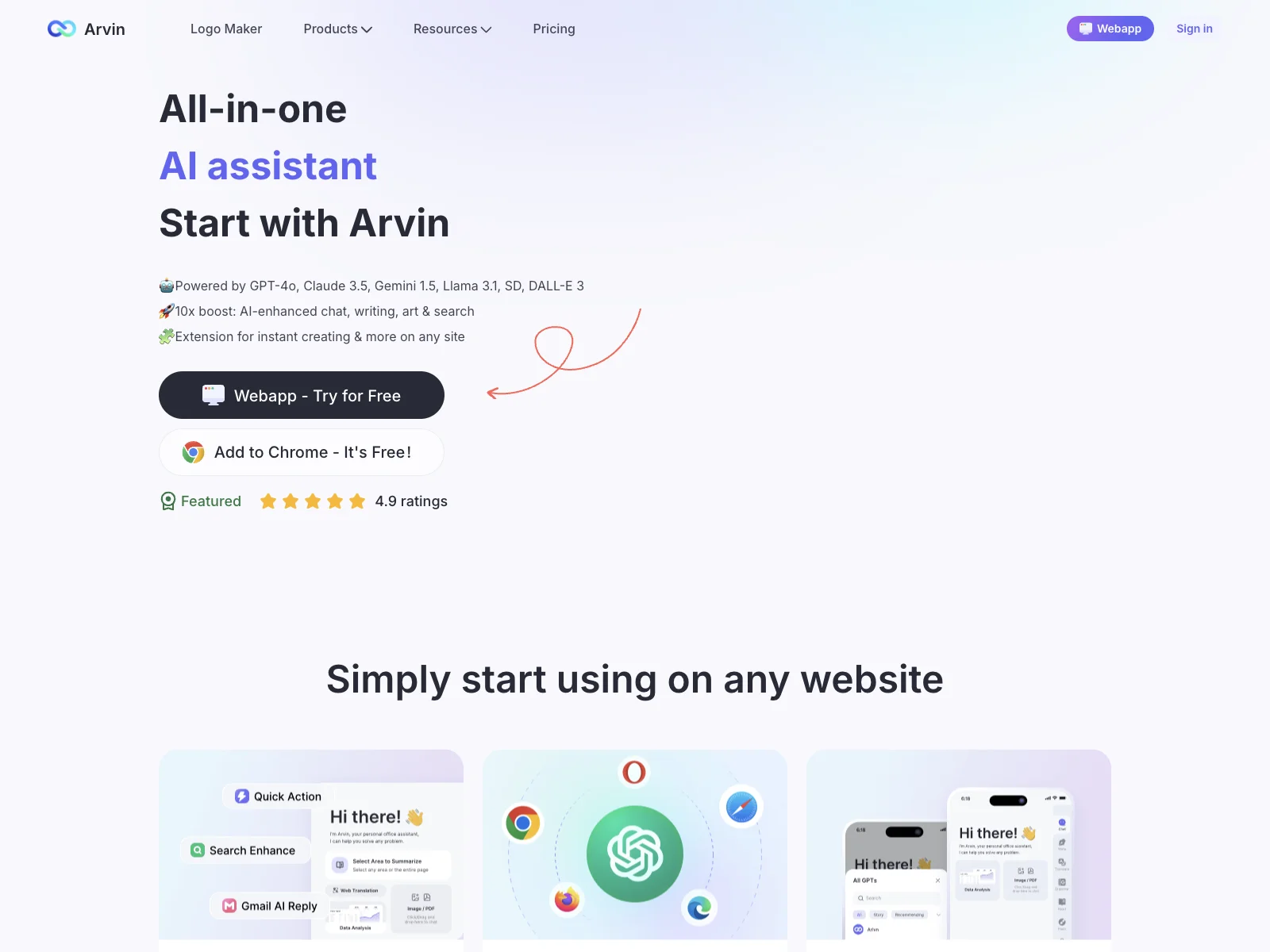 Arvin AI - Unleashing the Power of AI with Multiple Functions