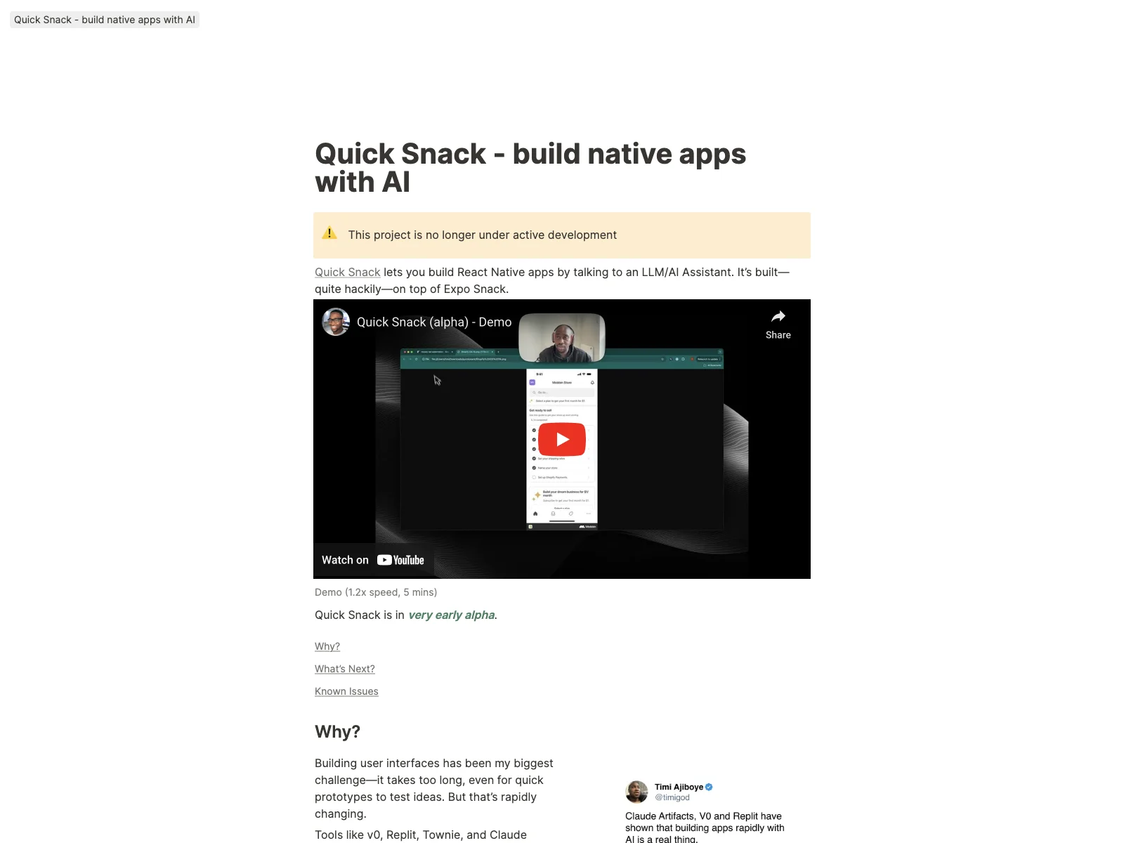 Quick Snack: Build Native Apps with AI Assistant