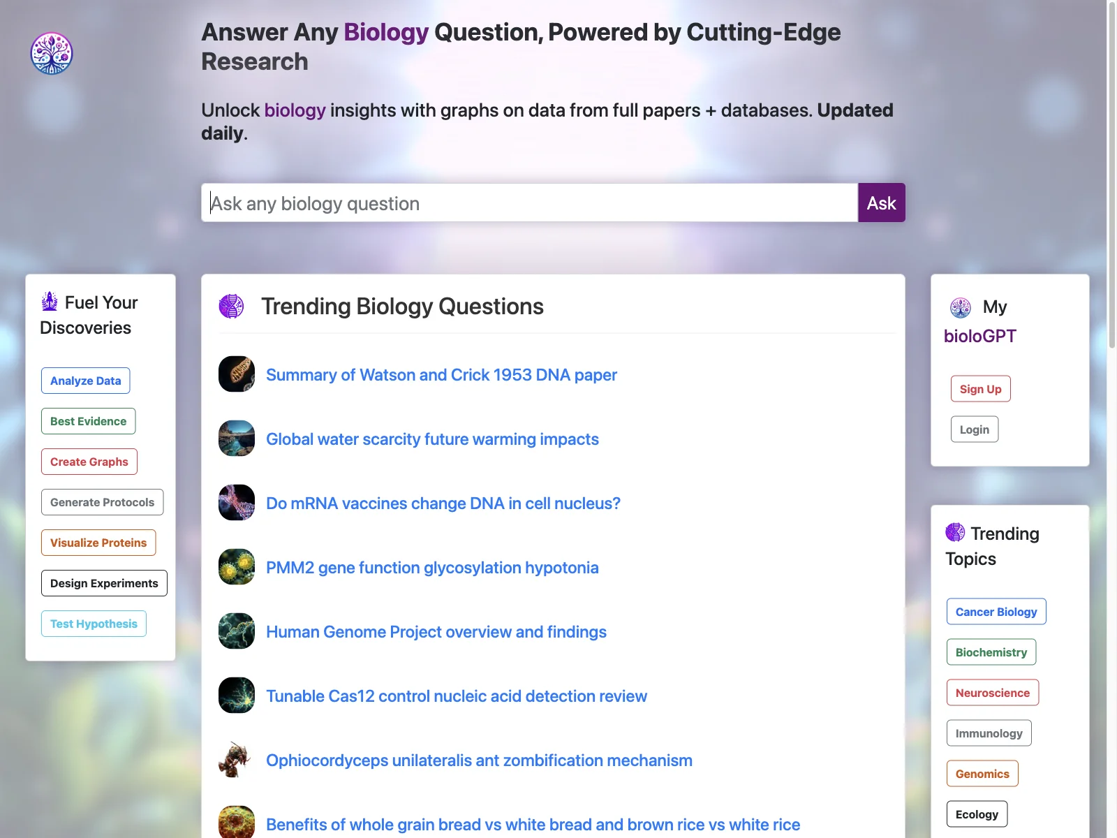 bioloGPT: Unlock Biology Insights with Cutting-Edge Research