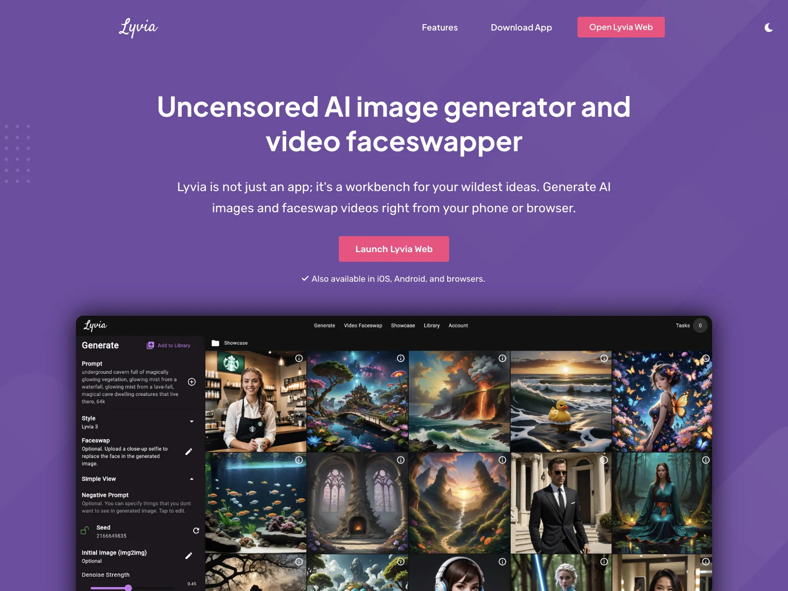 Generate Stunning AI Images & Videos with Lyvia