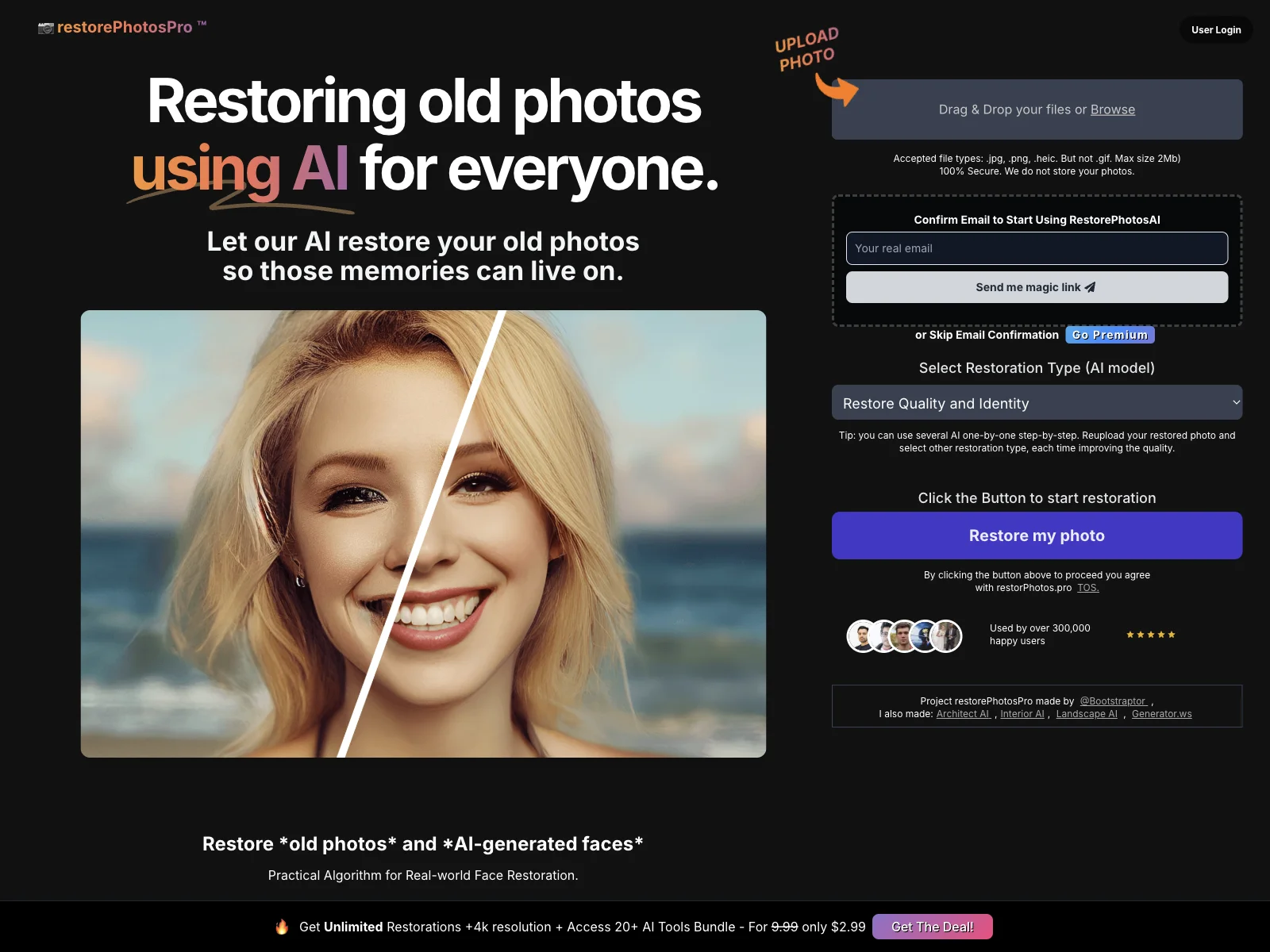 Revive Memories with restorePhotosPro's AI Image Restoration