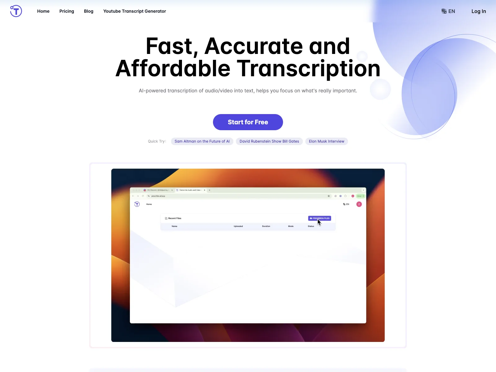 Transcribe Audio and Video to Text Free Online with Yescribe.ai