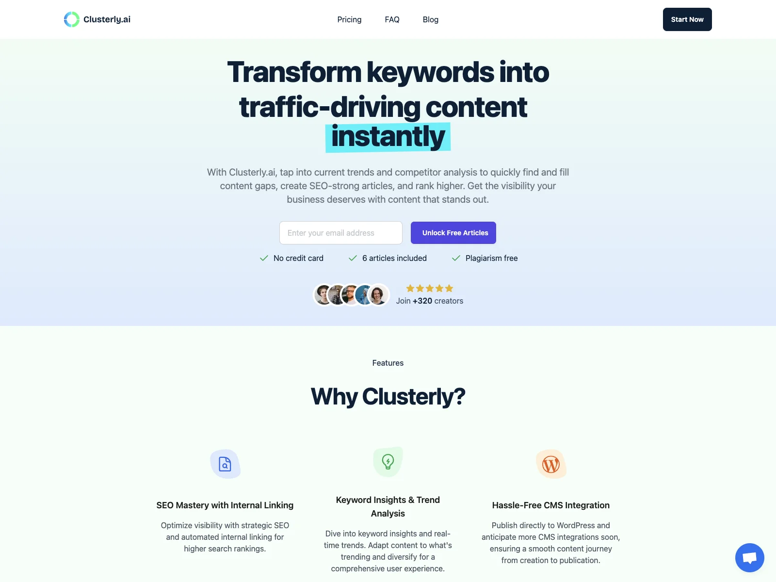 Clusterly.ai: Transform Keywords into High-Ranking Content